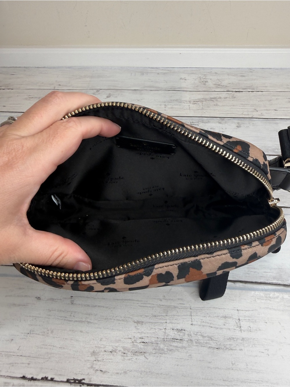 kate spade Leopard Print Crossbody Belt Bag - Brown/Black/Tan - Picture 3 of 3